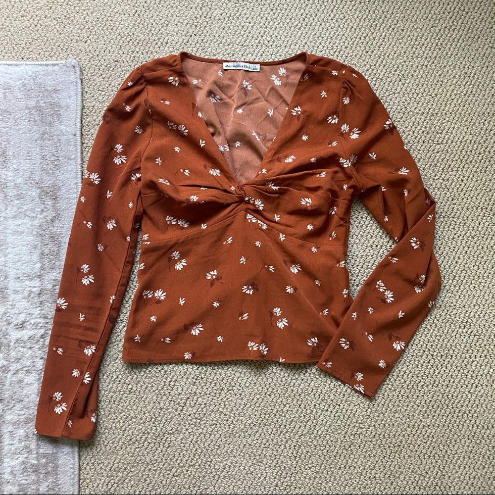 Abercrombie Brown Long Sleeve Blouse
